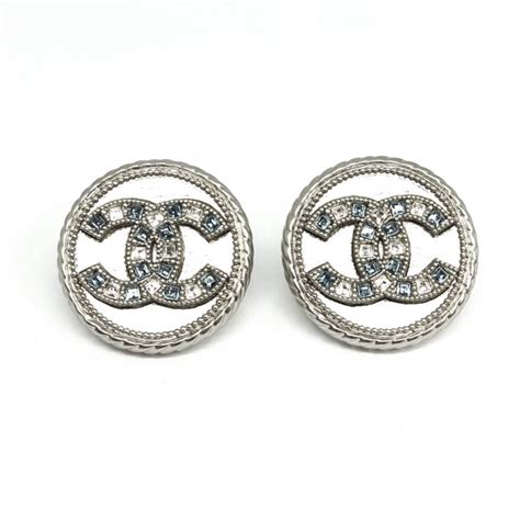 blue chanel earrings|cost of chanel cc earrings.